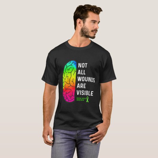 Not All Wounds Are Visible Tal Health Awareness T-shirt (Voorkant volledig)