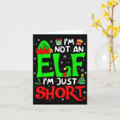 Not An Elf I'm Just Short Funny Christmas Family M Kaart (Gele Bloem)
