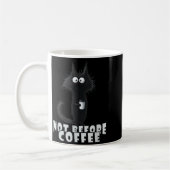 Not Before Coffee-tee Design – Funny Morning Cat A Koffiemok (Links)