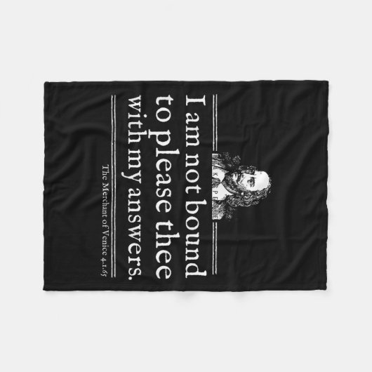 Not Bound To Please Shakespeare Quote Shirt Theate Fleece Deken (Voorkant (Horizontaal))