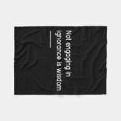 Not Engaging In Ignorance Is Wisdom _ Mindfulness  Fleece Deken (Voorkant (Horizontaal))