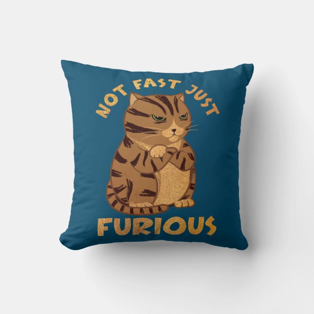 Not Fast Just Furious Funny Fat Cat Pet Lovers Kussen (Voorkant)