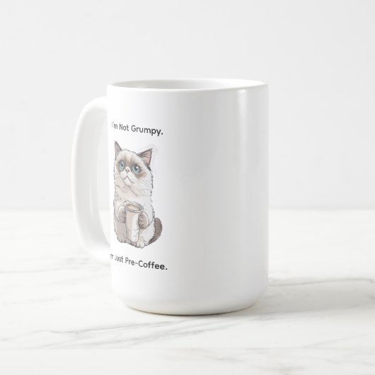 Not Grumpy Cat Humor Coffee mug Koffiemok (Voorkant links)