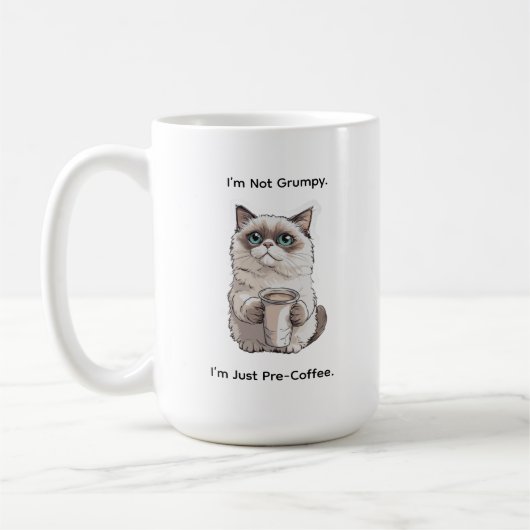 Not Grumpy Cat Humor Coffee mug Koffiemok (Links)