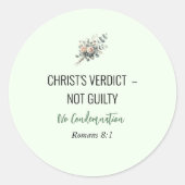 Not Guilty in Christ – Christian Affirmation Stick Ronde Sticker (Voorkant)