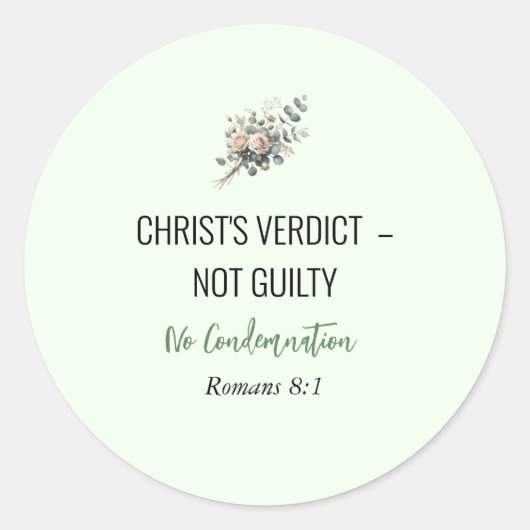 Not Guilty in Christ – Christian Affirmation Stick Ronde Sticker (Voorkant)