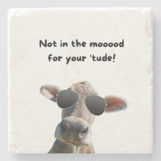 Not In the Mood Cow Marble Coaster Stenen Onderzetter