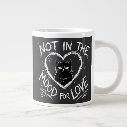 Not In The Mood For Love Grumpy Cat Sarcastic Grote Koffiekop (Rechts)