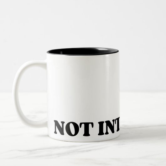 Not Interested Retro Typographic Two-Tone Mug Tweekleurige Koffiemok (Links)