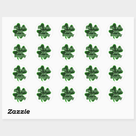 Not Irish Just Naughty St. Patrick's Day Ronde Sticker (Vel)