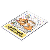 Not Lazy - Energy Saving Cat Notebook Notitieboek (Linkerzijde)
