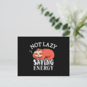 Not lazy, Saving Energy Briefkaart (Staand voorkant)