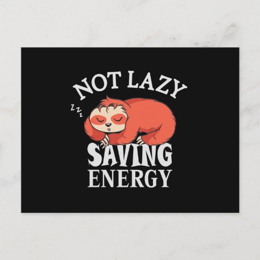Not lazy, Saving Energy Briefkaart (Voorkant)