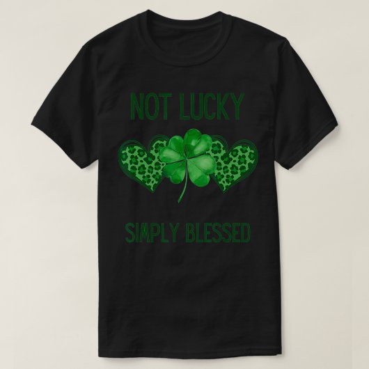 Not Lucky Simple Blessed Leopard Patricks Day Iri T-shirt (Design voorkant)
