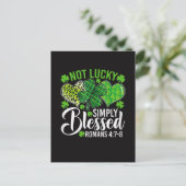Not Lucky Simply Blessed Christian Briefkaart (Staand voorkant)