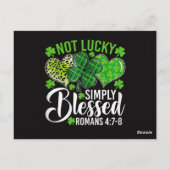Not Lucky Simply Blessed Christian Briefkaart (Achterkant)