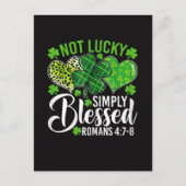 Not Lucky Simply Blessed Christian Briefkaart (Voorkant)