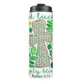 Not Lucky Simply Blessed Cross Graphic Thermosbeker (Voorkant)