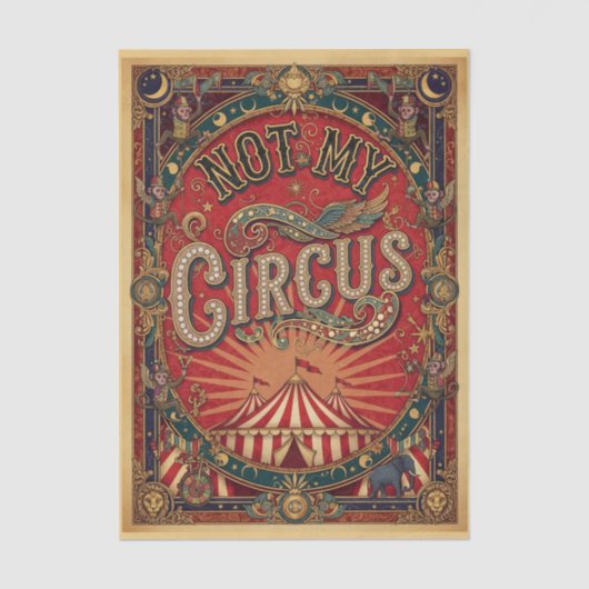Not My Circus! Ringmaster Red and Gold  Tissuepapier (Voorkant)