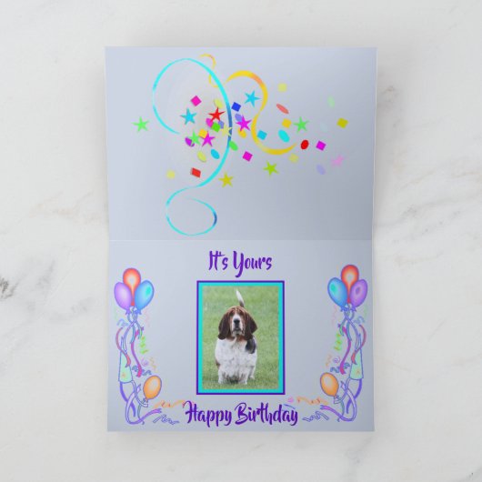 "Not My Day" Verjaardag Kaart W / Fun Basset Hound (Binnen)