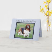"Not My Day" Verjaardag Kaart W / Fun Basset Hound (Gele Bloem)
