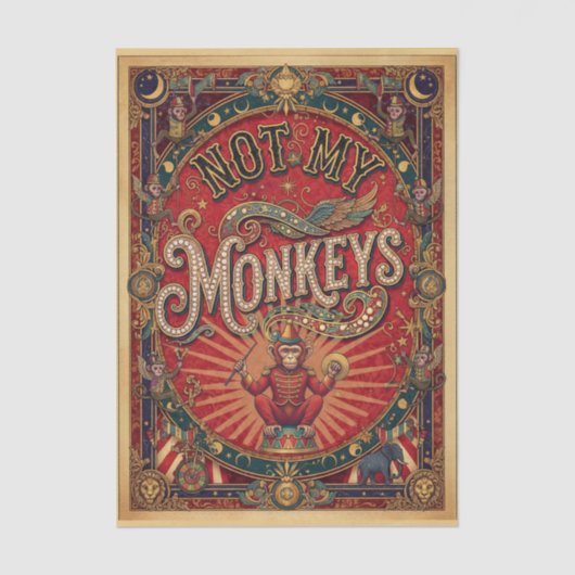 Not My Monkeys! Ringmaster, Red and Gold Tissuepapier (Voorkant)