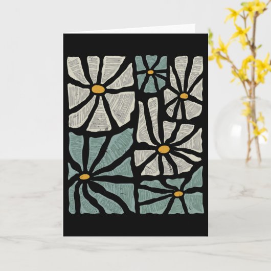 Not My President 2025 Retro Subtle Boho Floral Ant Kaart (Gele Bloem)