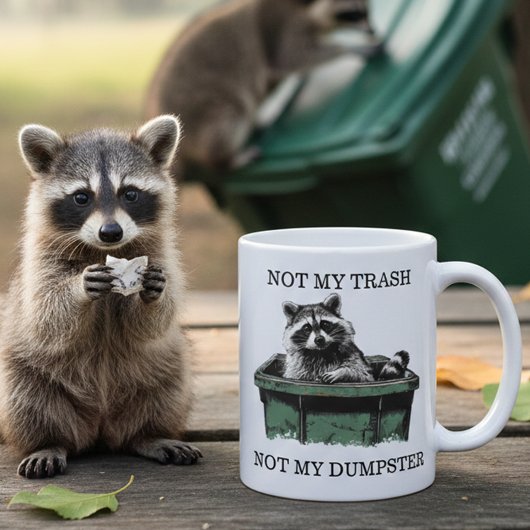 Not My Trash Not My Dumpster Raccoon Koffiemok