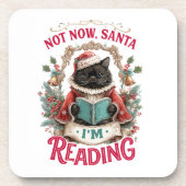 Not Now Santa I'm Reading  Bier Onderzetter (Voorkant)