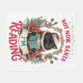 Not Now Santa I'm Reading  Fleece Deken (Voorkant (Horizontaal))