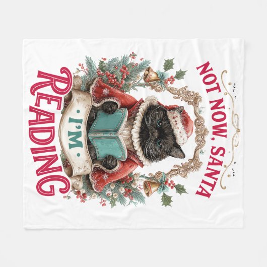 Not Now Santa I'm Reading  Fleece Deken (Voorkant (Horizontaal))
