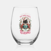 Not Now Santa I'm Reading  Wijnglas Zonder Voet (Achterkant)