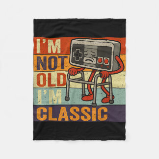 Not old classic funny old gamer gaming retro 80s fleece deken