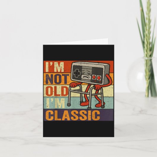 Not old classic funny old gamer gaming retro 80s kaart (Voorkant)
