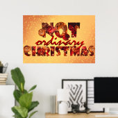 "Not Ordinary Christmas" Font Art & Red Poster (Thuiskantoor)