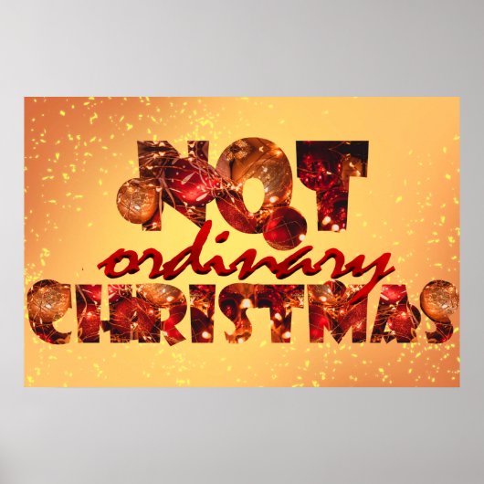"Not Ordinary Christmas" Font Art & Red Poster (Voorkant)