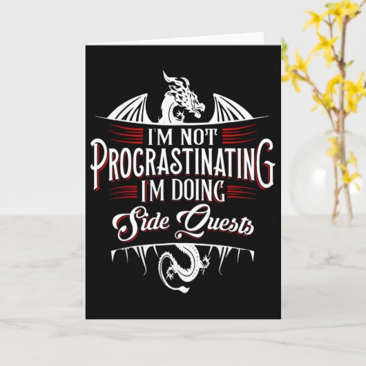 Not Procrastinating Side Quests Funny Rpg Gamer Dr Kaart (Gele Bloem)