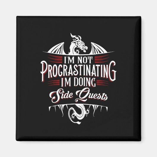 Not Procrastinating Side Quests Funny Rpg Gamer Dr Magneet (Voorkant)