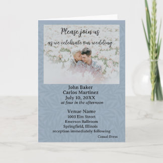 (not ready) Dusty Blue Leaves Folded Invitation