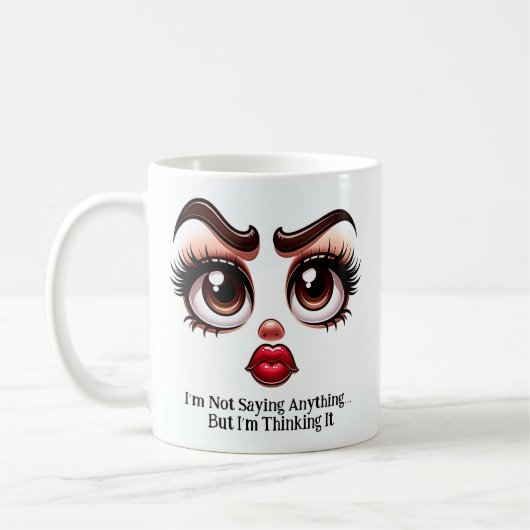 Not Saying Anything, Fabulous Eyes Funny Face Koffiemok (Links)