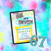 not SIX, SEVEN Spray-paint, Boy 7th Birthday Kaart