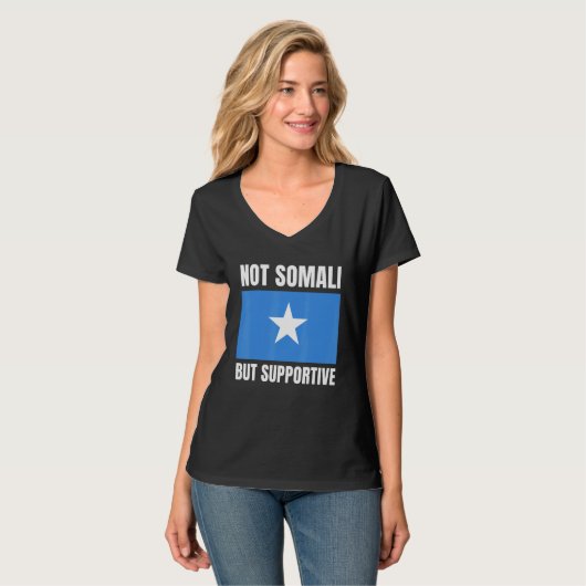 Not Somali But Supportive Somalia Flag Support T-shirt (Voorkant volledig)