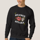 Not Speaking Lips Zipped Shut Silence Speaks   Trui (Voorkant)