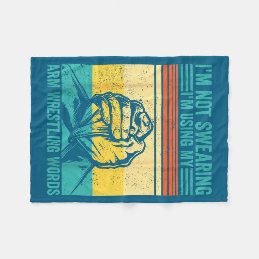 Not Swearing I'm Using My Arm Wrestling Words Arm  Fleece Deken (Voorkant (Horizontaal))