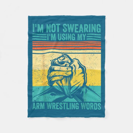 Not Swearing I'm Using My Arm Wrestling Words Arm  Fleece Deken (Voorkant)