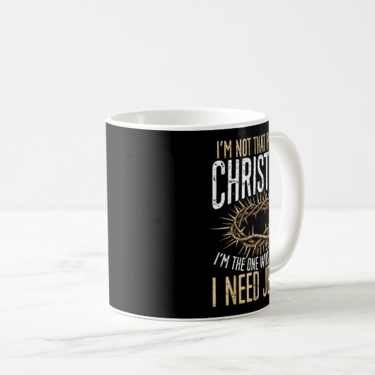 Not That Perfect Christian I Need Jesus Graphic  Koffiemok (Voorkant rechts)