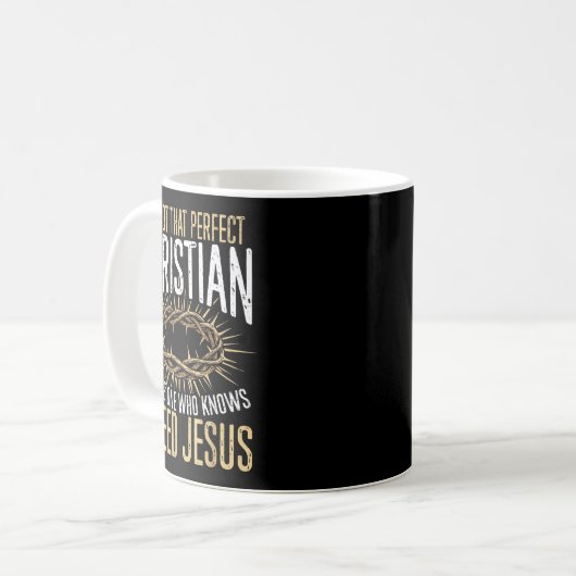 Not That Perfect Christian I Need Jesus Graphic  Koffiemok (Voorkant links)