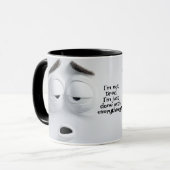 Not Tired, Add Name Message, Expressive Face Mok (Voorkant links)