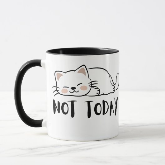 Not Today Cat Cute Funny Coffee Mug Mok (Links)