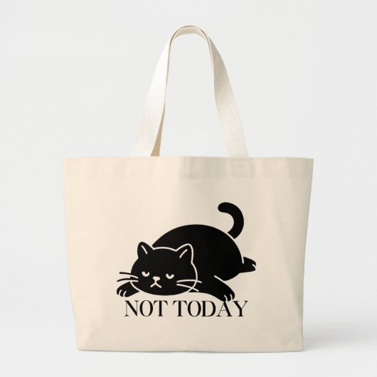 Not Today Cat Tote Bag Cute Art Design (Voorkant)